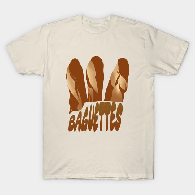 French Baguettes Design by Creampie T-Shirt by CreamPie